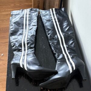 Wild Diva Black and White Over the Knee Boots